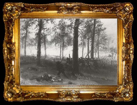 framed  Alfred R. Waud Battle of Chickamauga, ta009-2